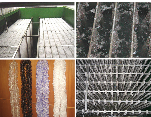 lắp đặt giá thể vi sinh dạng sợi