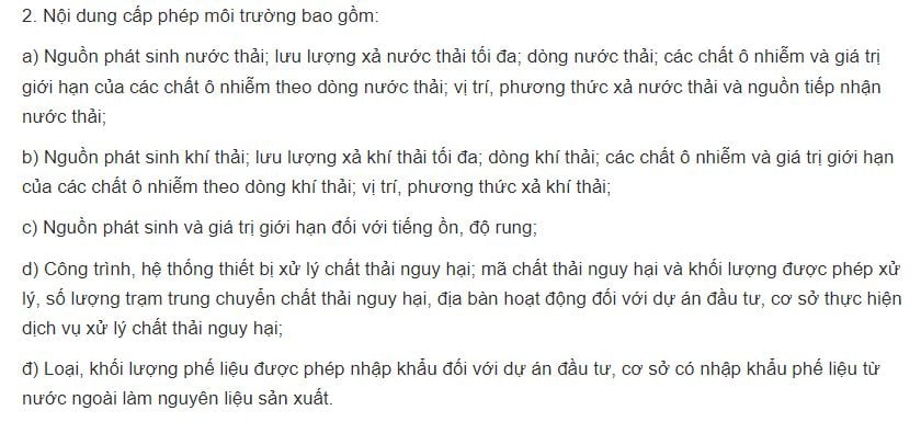 giấy phép môi trường