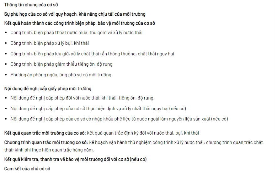 giấy phép môi trường