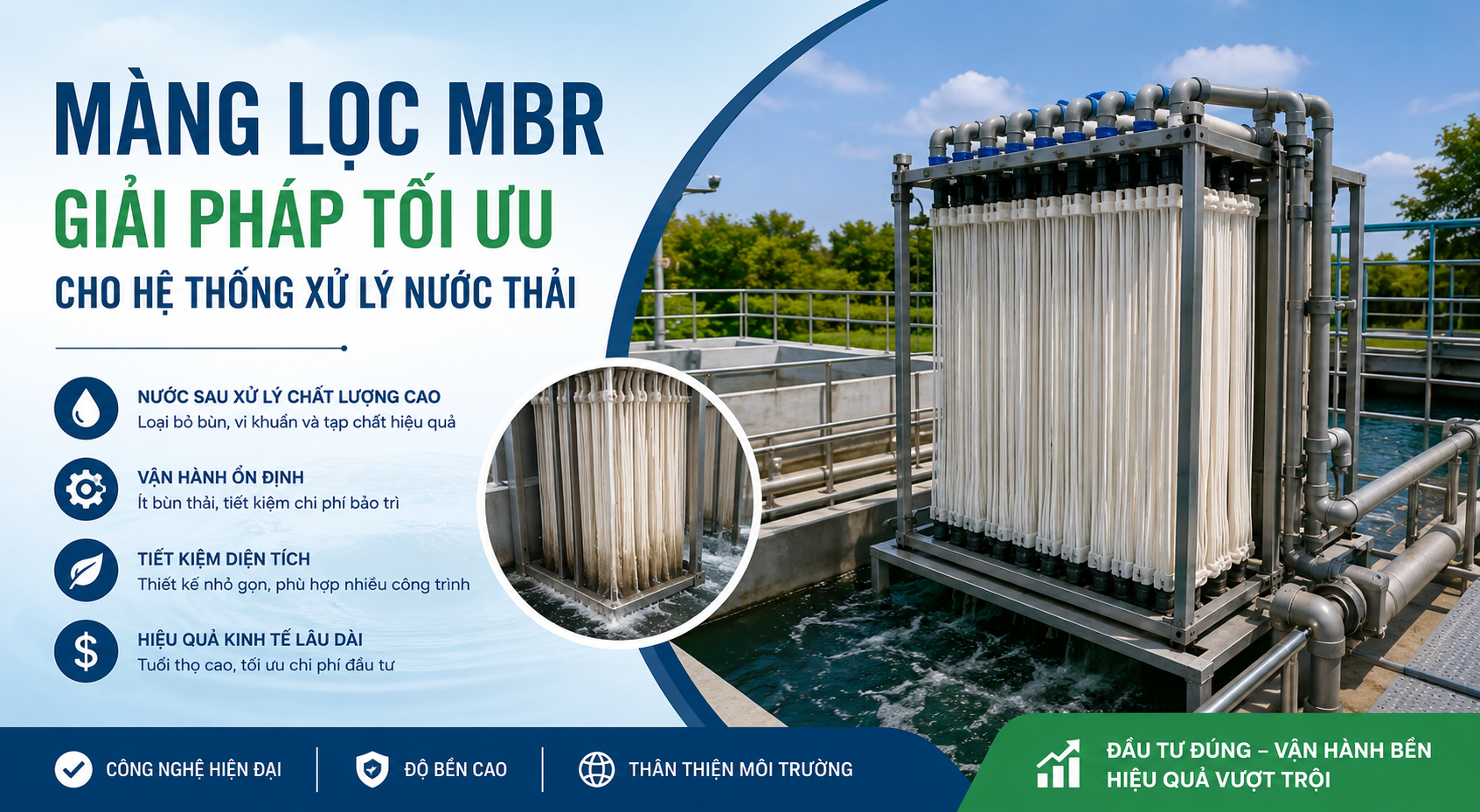 Màng lọc MBR - Giải pháp tối ưu cho hệ thống xử lí nước thải